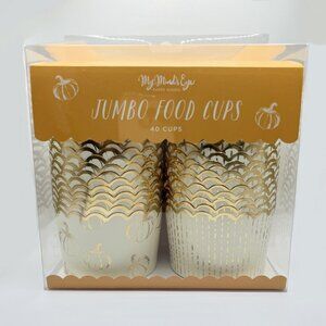 NEW My Minds Eye Gold Foiled Pumpkin Jumbo Baking Cups - 40 Count